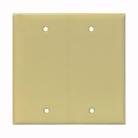Eaton Cooper Wiring PJ23V Wallplate, 4.95 in L, 4.88 in W, 2 -Gang, Polycarbonate, Ivory, High-Gloss 