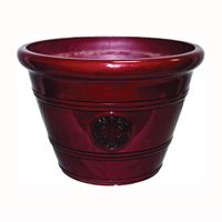 Southern Patio HDP-019299 Modesto Planter, 12 in W, 12 in D, Vinyl, Oxblood 