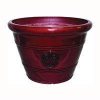 Southern Patio HDP-012498 Modesto Planter, 15-1/4 in W, 15-1/4 in D, Vinyl, Oxblood 