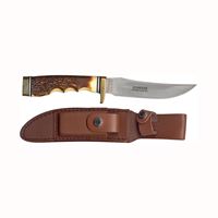 SCHRADE 153UH Blade Knife, 5 in L Blade, 0.13 in W Blade, 7Cr17MoV High Carbon Stainless Steel Blade, Brown Handle 