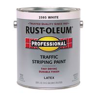 Rust-Oleum 2593402 Striping Paint, Flat, Traffic White, 1 gal, Pail, Pack of 2 