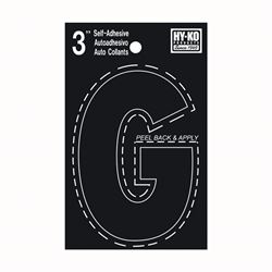 HY-KO 30400 Series 30417 Die-Cut Letter, Character: G, 3 in H Character, Black Character, Vinyl 10 Pack 