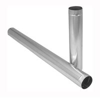 Imperial GV1098 Duct Pipe, 10 in Dia, 24 in L, 26 Gauge, Galvanized Steel, Galvanized, Pack of 10 
