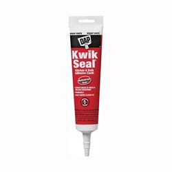 DAP KWIK SEAL 18001 Adhesive Caulk, White, -20 to 150 deg F, 5.5 oz Tube 