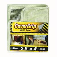 CoverGrip 35408 Drop Cloth, 4 ft L, 3-1/2 ft W, Rubber 