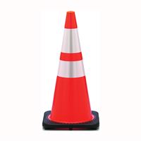 JBC Revolution RS RS70032CT3M64 Traffic Safety Cone, 28 in H Cone, PVC Cone, Fluorescent Orange Cone 