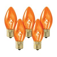 Santas Forest 19117 Light Bulb, 5 W, Candelabra Lamp Base, Incandescent Lamp, Transparent Orange Light 25 Pack 