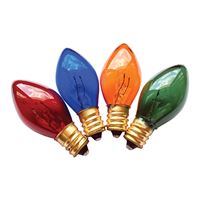 Hometown Holidays 19124 Light Bulb, 5 W, Candelabra Lamp Base, Incandescent Lamp, Transparent Multi-Color Light 40 Pack 