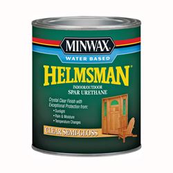 Minwax Helmsman 630510444 Spar Urethane Paint, Semi-Gloss, Liquid, Crystal Clear, 1 qt, Can 