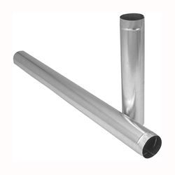 Imperial GV0381 Duct Pipe, 6 in Dia, 24 in L, 30 Gauge, Galvanized Steel, Galvanized, Pack of 10 