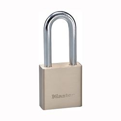 Master Lock 576DLHPF Padlock, Keyed Different Key, 5/16 in Dia Shackle, Steel Shackle, Brass Body, 1-3/4 in W Body 