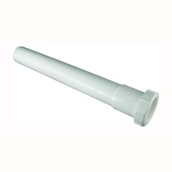 Plumb Pak PP205512 Pipe Extension Tube, 1-1/2 in, 12 in L, Slip-Joint, Plastic, White 