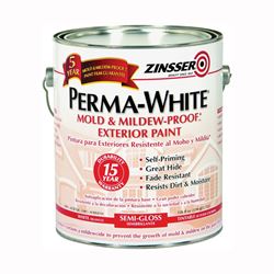ZINSSER 03131 Exterior House Paint, Semi-Gloss, White, 1 gal Can 