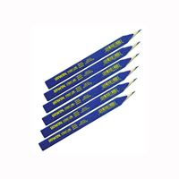 Irwin 66301 Carpenter Pencil, Blue, 7 in L, Wood Barrel, Pack of 12 