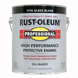 RUST-OLEUM PROFESSIONAL 7779402 Protective Enamel, Gloss, Black, 1 gal Can 