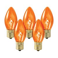 Hometown Holidays 16297 Light Bulb, 7 W, Intermediate Lamp Base, Incandescent Lamp, Transparent Orange Light, Pack of 20 