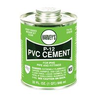 Harvey 018230-12 Solvent Cement, 32 oz Can, Liquid, Clear 