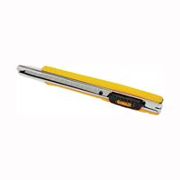 DeWALT DWHT10037 Utility Knife, 3-1/4 in L Blade, 9 mm W Blade, Metal Blade, Ribbed Handle, Black/Yellow Handle 