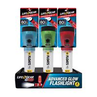 Life+Gear 41-3732 Flashlight, AA Battery, LED Lamp, 80 Lumens, 25 hr Run Time, Red, Pack of 6 