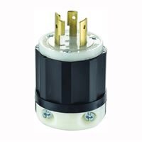 Leviton 021-02321-0PB Electrical Plug, 2 -Pole, 20 A, 250 V, NEMA: NEMA L6-20P, Black/White 