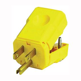 Leviton 021-05256-0PB Electrical Plug, 2 -Pole, 15 A, 125 V, NEMA: NEMA 5-15P, Yellow