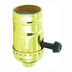 Leviton 7070-PG Lamp Holder, 250 V, 250 W, Phenolic Housing Material, Brass