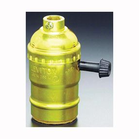 Leviton 7090-PG Lamp Holder, 250 V, 250 W, Phenolic Housing Material, Brass