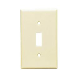 Leviton 80501-I Wallplate, 4-7/8 in L, 3-1/8 in W, 1 -Gang, Plastic, Ivory 