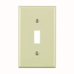 Leviton 024-80701-00T Wallplate, 4-1/2 in L, 2-3/4 in W, 1 -Gang, Nylon, Light Almond, Smooth 