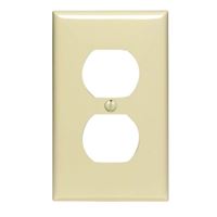 Leviton 80703-I Receptacle Wallplate, 4-1/2 in L, 2-3/4 in W, Standard, 1 -Gang, Nylon, Ivory, Surface Mounting 