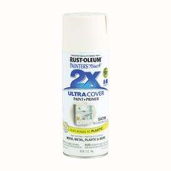 Painters Touch 2X Ultra Cover 346950 Spray Paint, Satin, Blossom White, 12 oz, Aerosol Can 