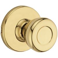 Kwikset 200T 3CPRCLRCS Passage Door Lockset, Knob Handle, Metal, Polished Brass, 2-3/8 to 2-3/4 in Backset 