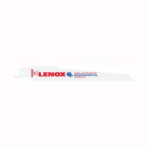 Lenox 20573S656R Reciprocating Saw Blade, 3/4 in W, 6 in L, 6 TPI, Bi-Metal Cutting Edge