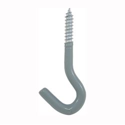 CRAWFORD SS20 Plant Hook, 3-5/8 in L, Steel, Gray, Zinc, Self-Tap Mounting 12 Pack 