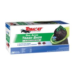 Tomcat 0492826 Trash Bag, 30 gal Capacity, Plastic, Black 