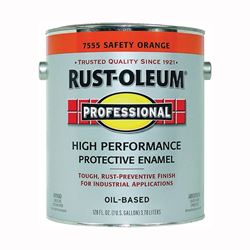 RUST-OLEUM PROFESSIONAL 7555402 Enamel, Gloss, Safety Orange, 1 gal Can 