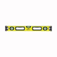 STANLEY 43-524 Box Beam Level, 24 in L, 3-Vial, 2-Hang Hole, Non-Magnetic, Aluminum, Yellow 