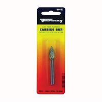 Forney 60127 Burr, 3/8 in Dia Cutting, 1/4 in Shank, Tree Pointed Shank, Tungsten Carbide Cutting Edge 