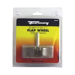 Forney 60182 Flap Wheel, 3 in Dia, 1 in Thick, 1/4 in Arbor, 80 Grit, Aluminum Oxide Abrasive 