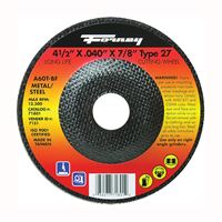 Forney 71801 Cut-Off Wheel, 4-1/2 in Dia, 0.04 in Thick, 7/8 in Arbor, 60 Grit, Medium, Aluminum Oxide Abrasive 