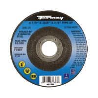 Forney 71807 Cut-Off Wheel, 4-1/2 in Dia, 0.045 in Thick, 7/8 in Arbor, 46 Grit, Medium, Aluminum Oxide Abrasive 