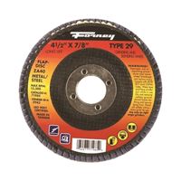 Forney 71927 Flap Disc, 4-1/2 in Dia, 7/8 in Arbor, 60 Grit, Medium, Zirconia Aluminum Abrasive 