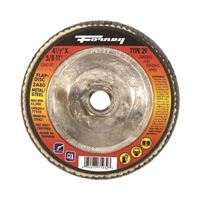 Forney 71933 Flap Disc, 4-1/2 in Dia, 5/8-11 Arbor, 120 Grit, Fine, Zirconia Aluminum Abrasive, Fiberglass Backing 
