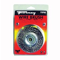 Forney 72742 Wire Wheel Brush, 4 in Dia, 1/2 in Arbor/Shank, 0.012 in Dia Bristle 