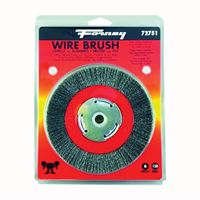 Forney 72751 Wire Bench Wheel Brush, 6 in Dia, 1/2 to 5/8 in Arbor/Shank, 0.008 in Dia Bristle 