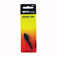 Forney 60071 Conical Shaped Rotary File with Rounded End, 1/2 in Dia Cutting, 1/4 in Dia Shank, Steel 