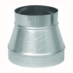 Imperial GV1199 Stove Pipe Reducer, 6 x 4 in, 26 ga Thick Wall, Black, Galvanized 