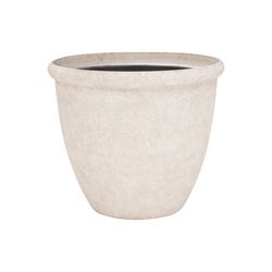 Landscapers Select PT-S010-B Planter, 14-3/4 in Dia, 12-1/2 in H, Round, High-Density Resin, Stone, Stone 