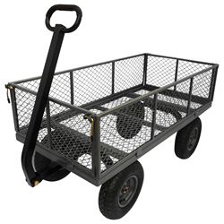 Landscapers Select TC4205EG Garden Cart, 1200 lb, Steel Deck, 4-Wheel, 13 in Wheel, Pneumatic Wheel, Pull Handle 