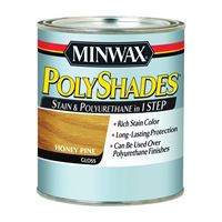 Minwax 61410444 Waterbased Polyurethane Stain, Gloss, Liquid, Honey Pine, 1 qt, Can 